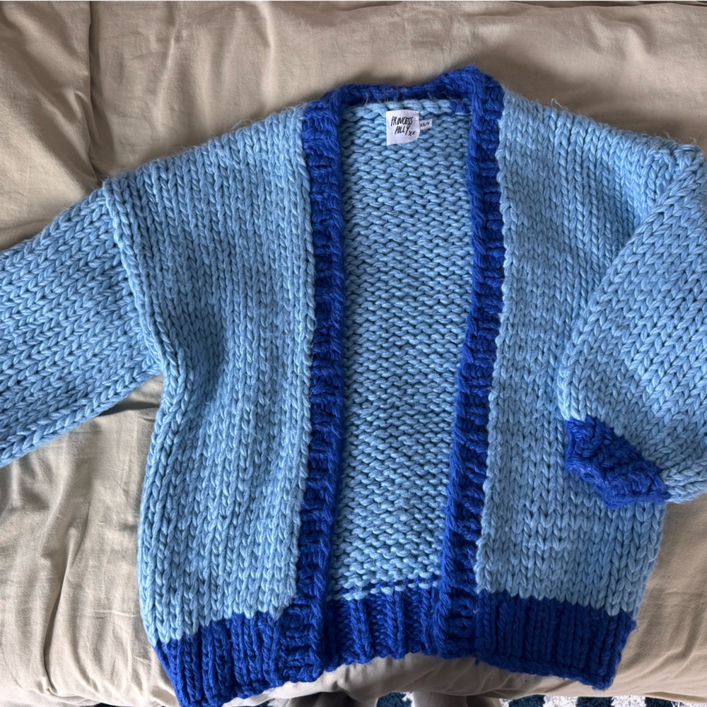 Princess Polly Light and Dark Blue Knit Sweater